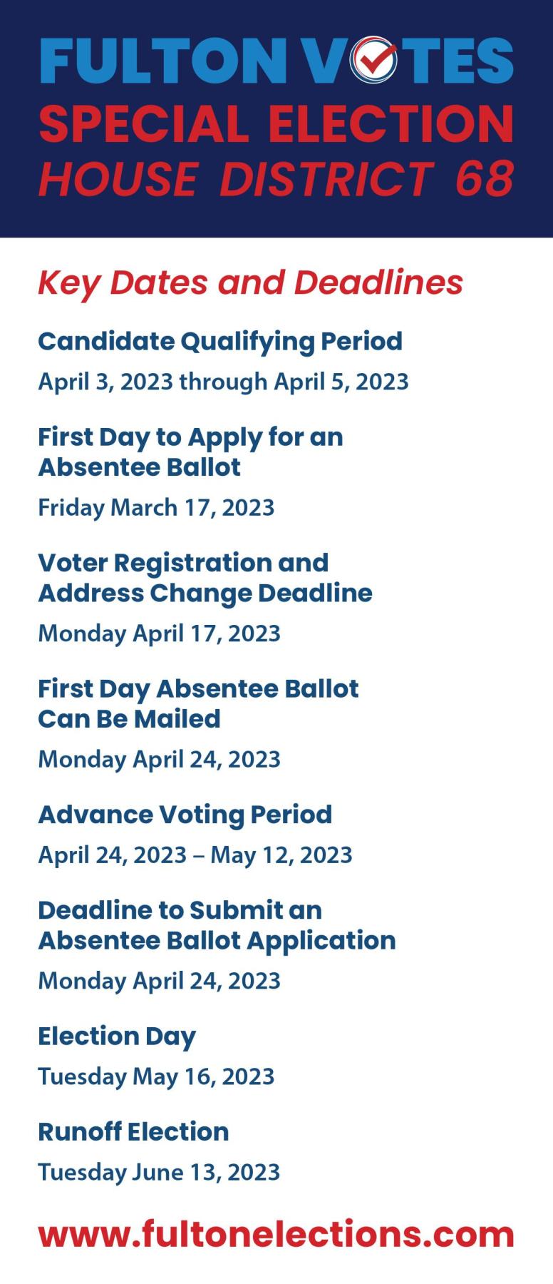 Fulton Votes Special Election House District 68 City of Fairburn, GA