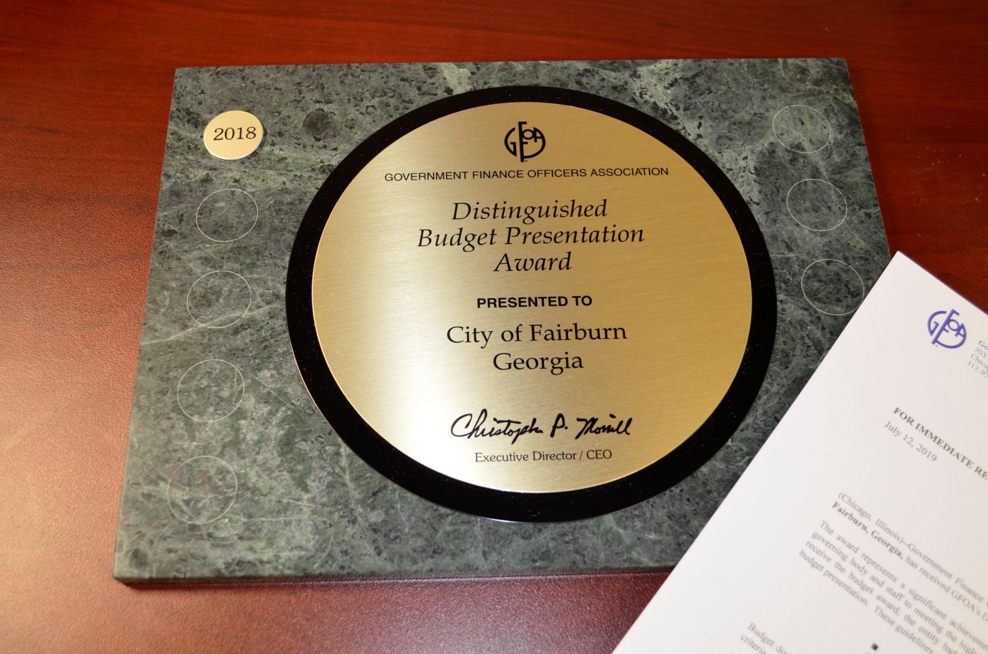 Distinguished Budget Presentation Award