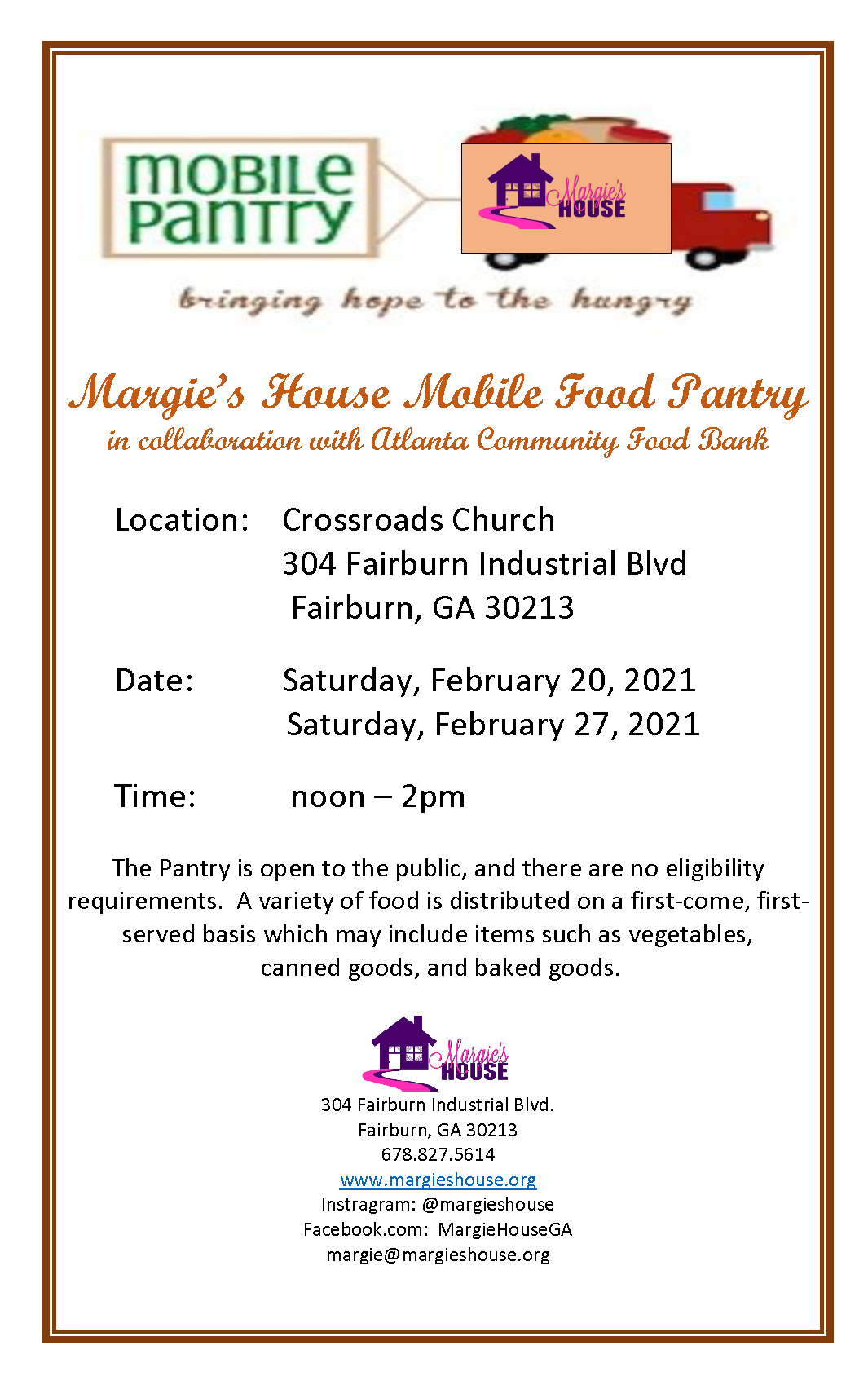 Margies House Mobile Food Pantry 